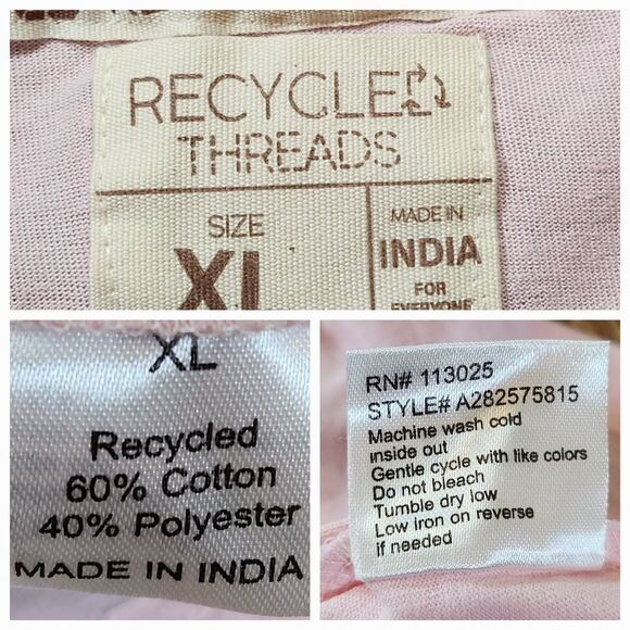 🔹️Recycled Threads Pink "Don't Be Shady" Cool Cat Crop Top XLarge - Picture 6 of 6